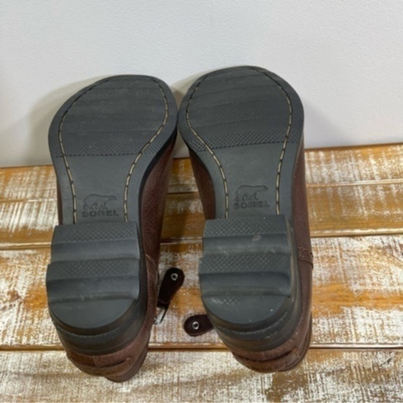 SOREL Danica Womens Waterproof Side Zip Leather Ankle Chocolate Boot Size 7.5 - Picture 13 of 14